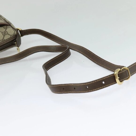 GUCCI GG Supreme Web Sherry Line Bag PVC Beige Gold - Picture 4 of 16